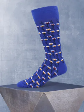 Floral Sock in Royal Blue