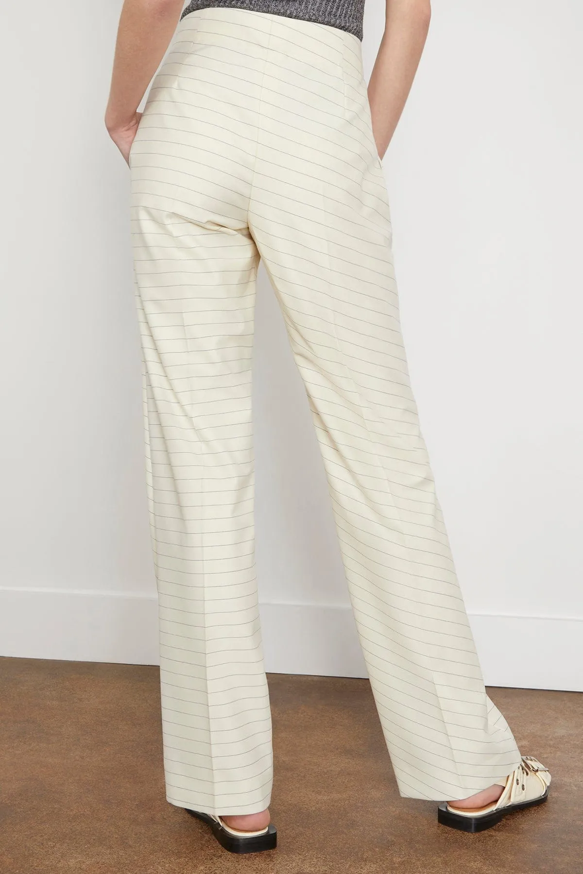 Front Pocket Straight Trousers in Ivory