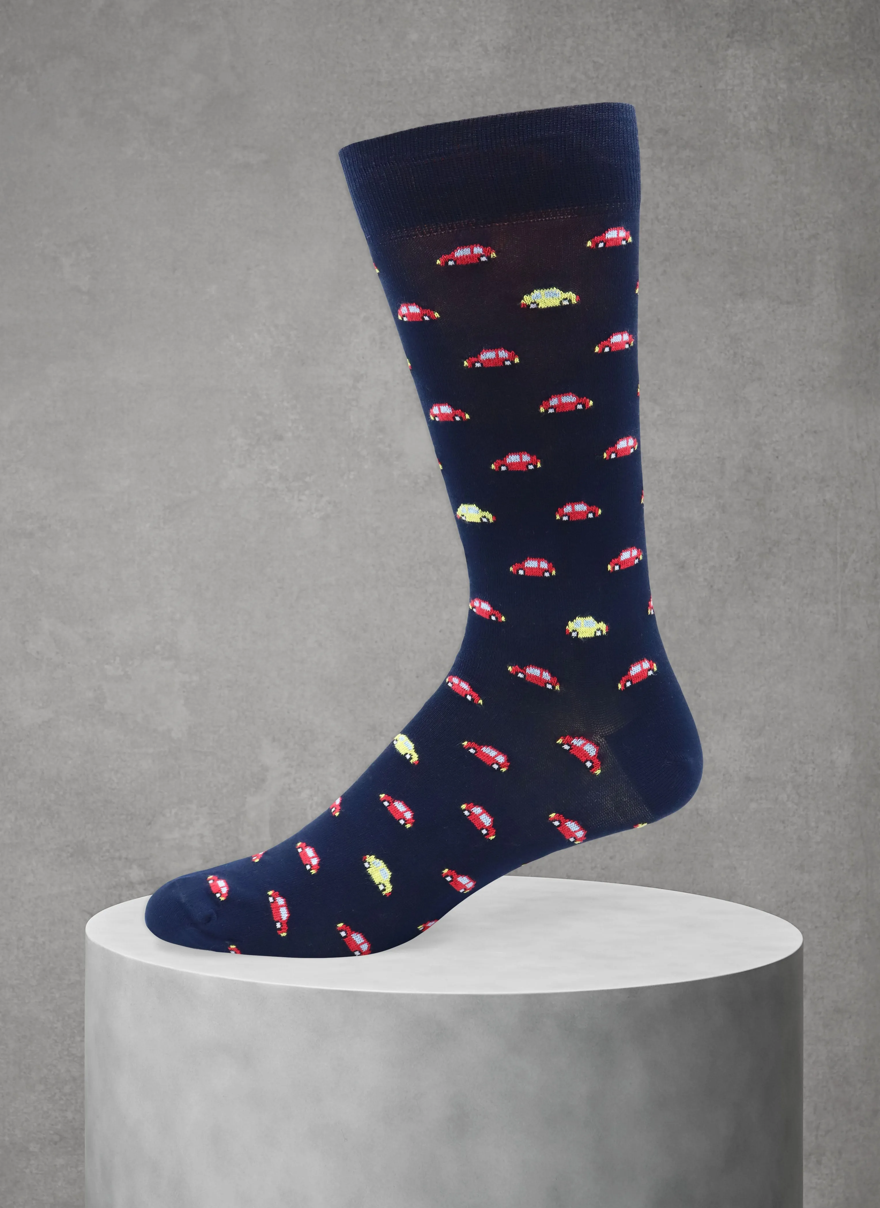 Fun Cars Sock in Navy