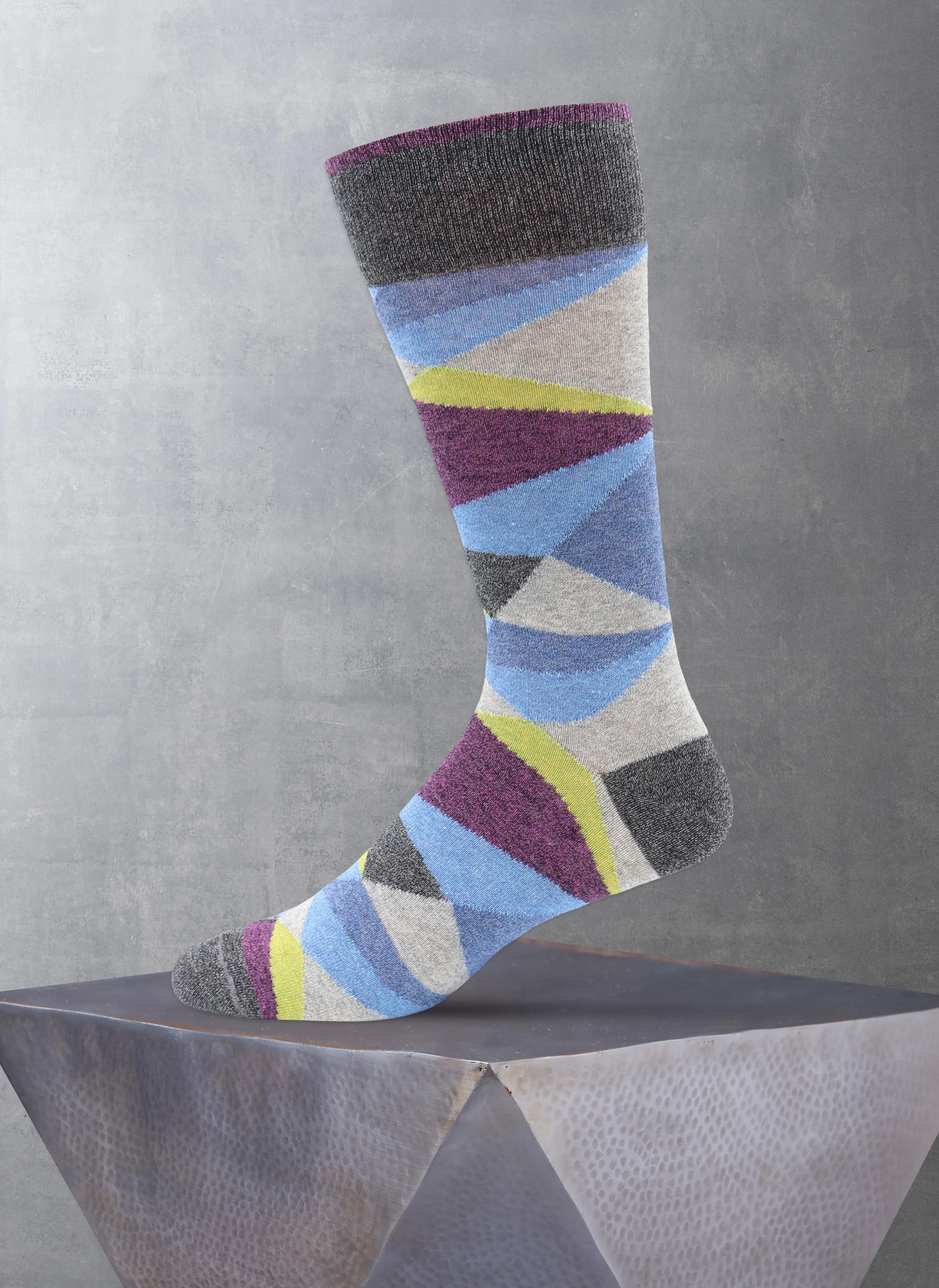 Geometric Angles Sock in Black