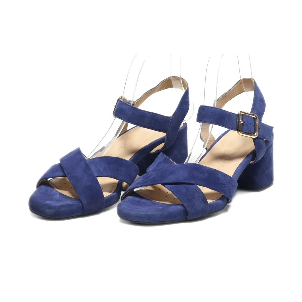 Geox High-Heel Sandals Suede Blue Colour For Women