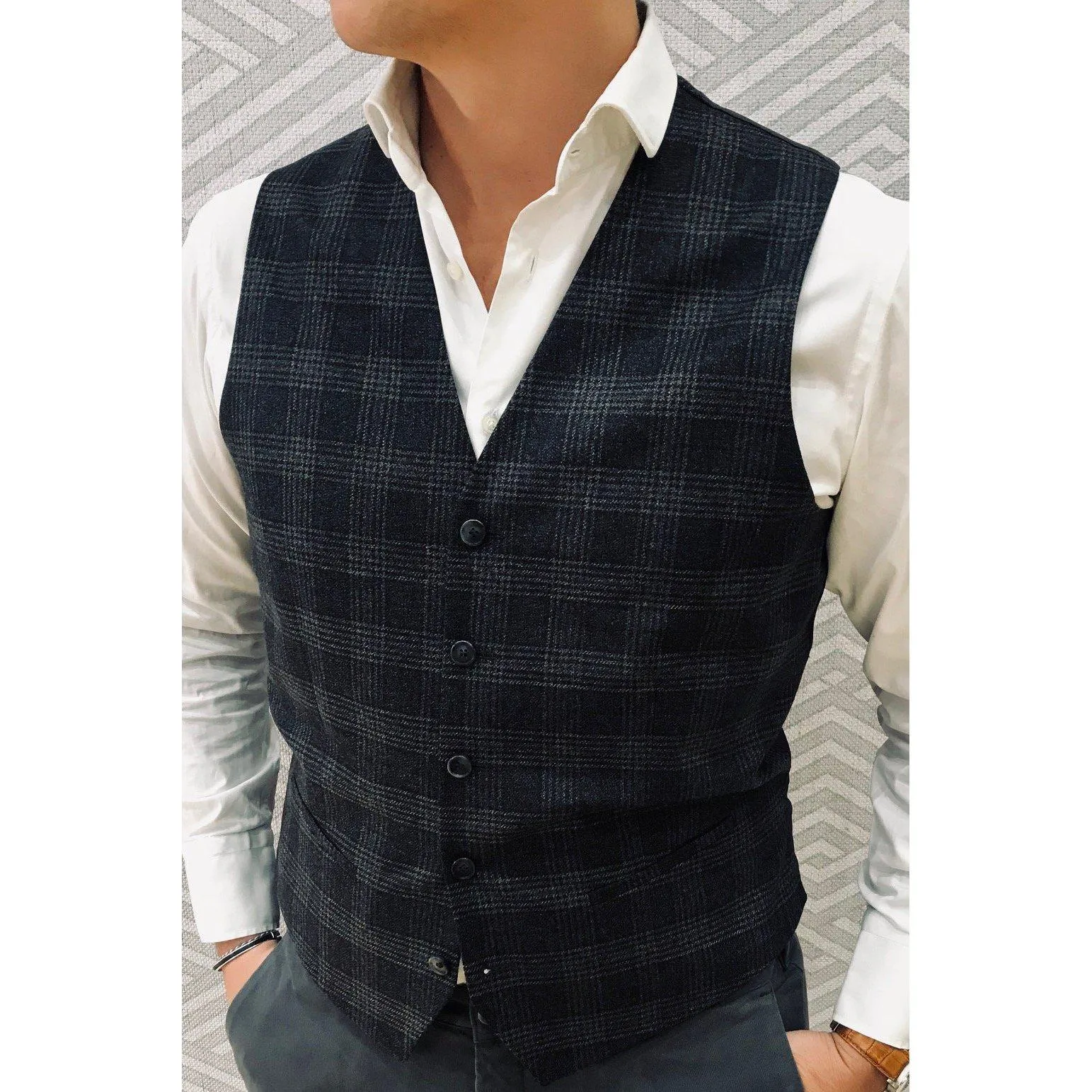 Gilet Elvis prince de galles - anthracite