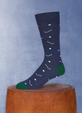 Golf Clubs and Balls Sock in Navy