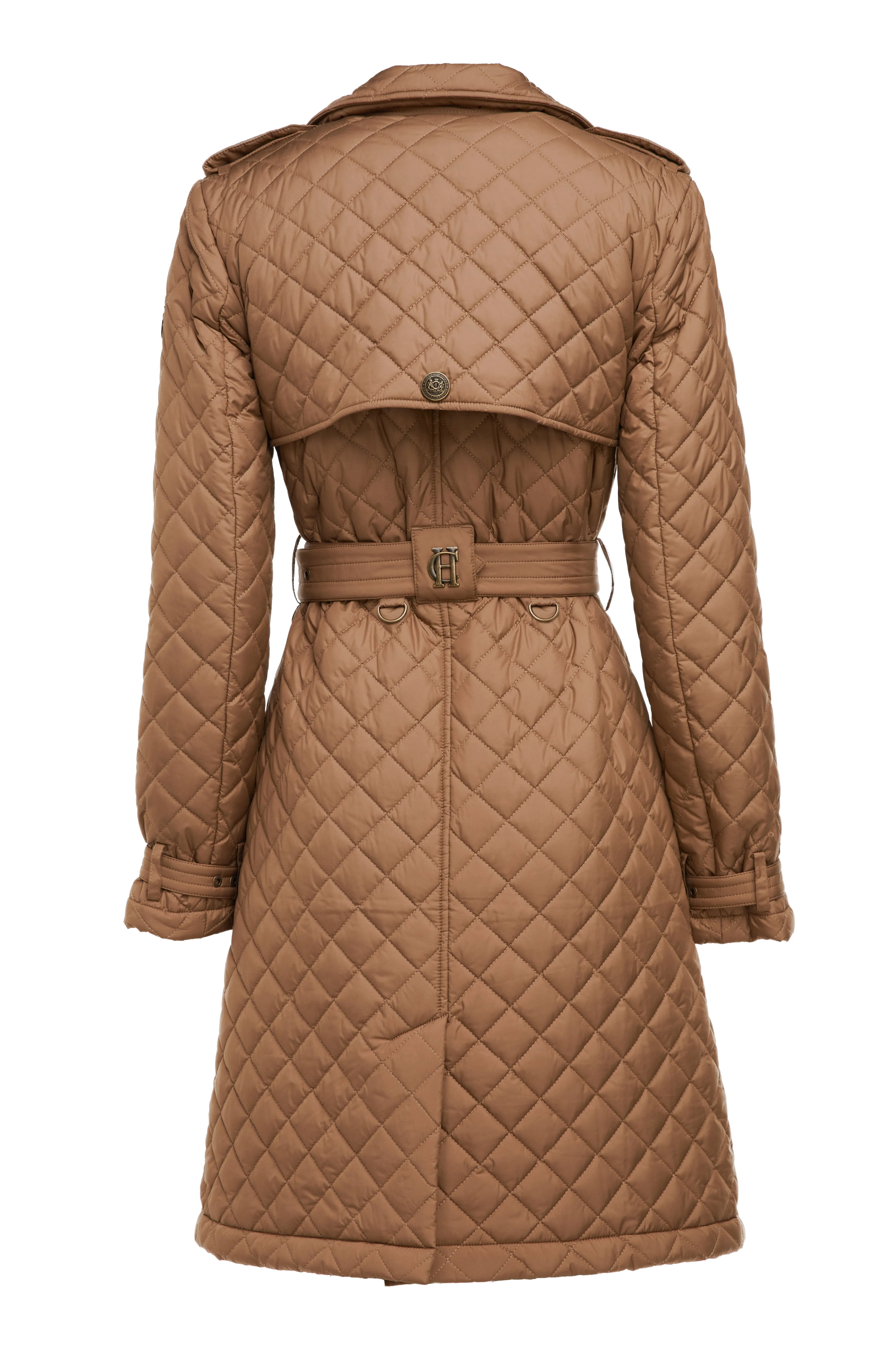 Grayson Quilted Trench Coat (Coffee)