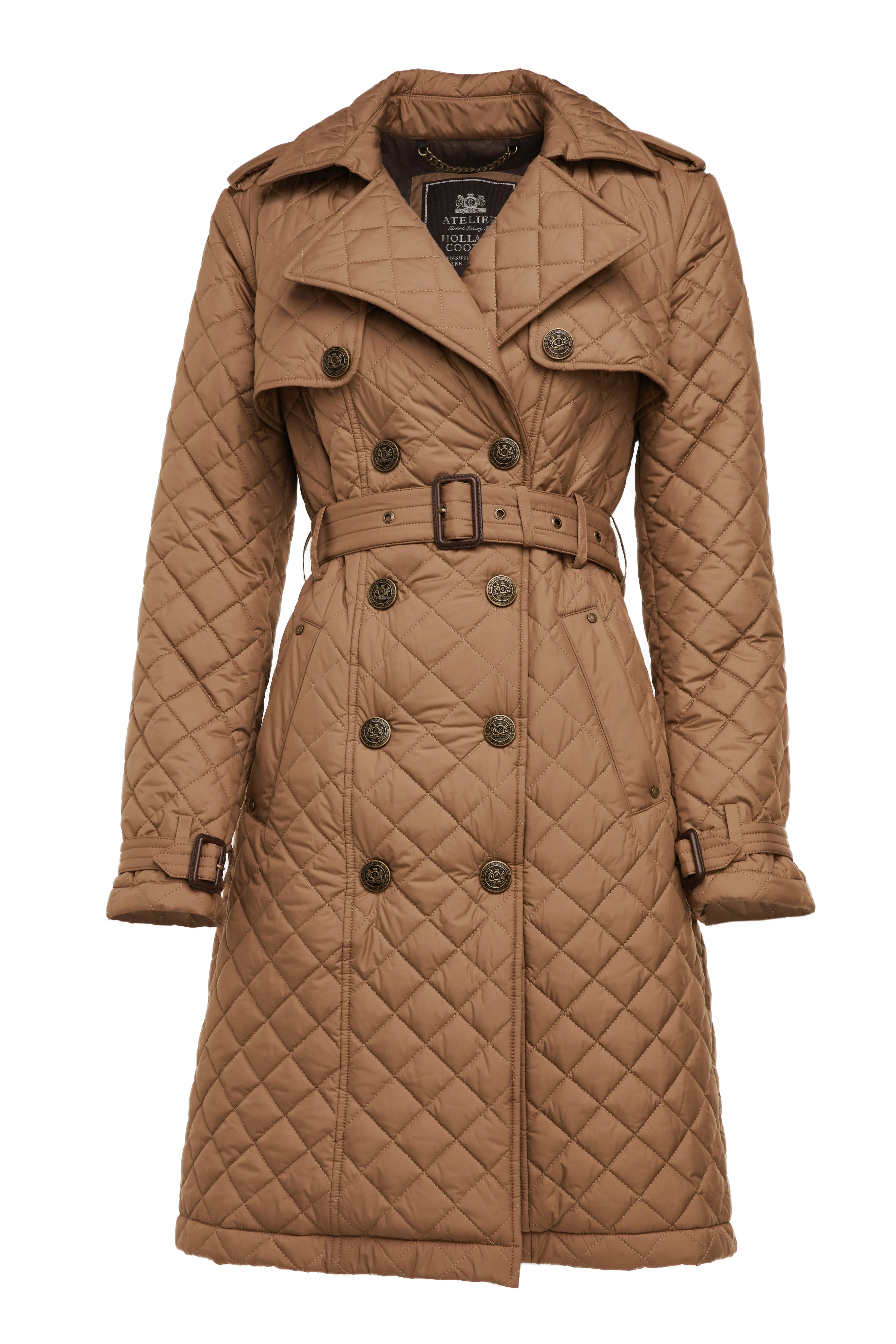 Grayson Quilted Trench Coat (Coffee)