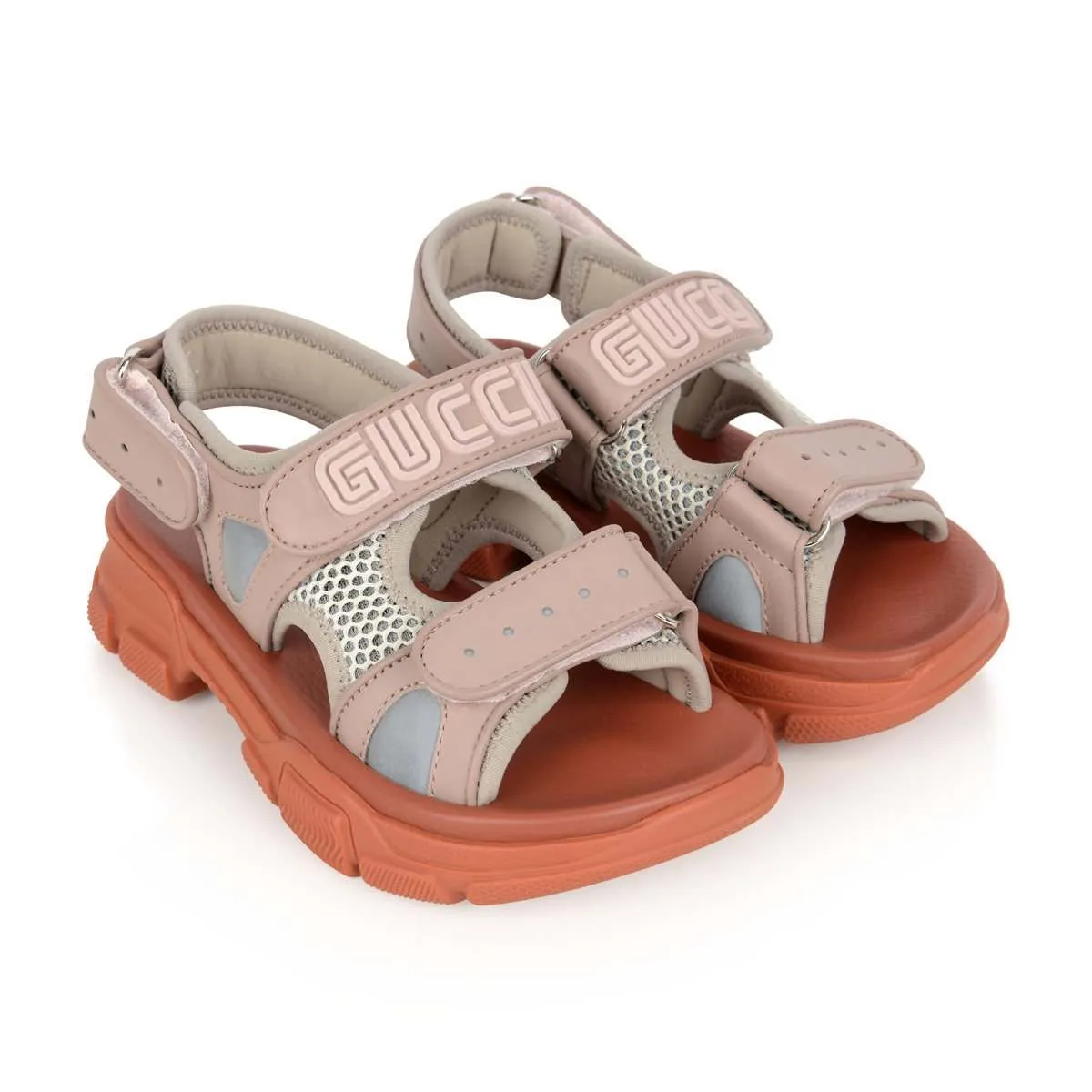 Gucci Girls Sandals - Leather & Mesh Sandals