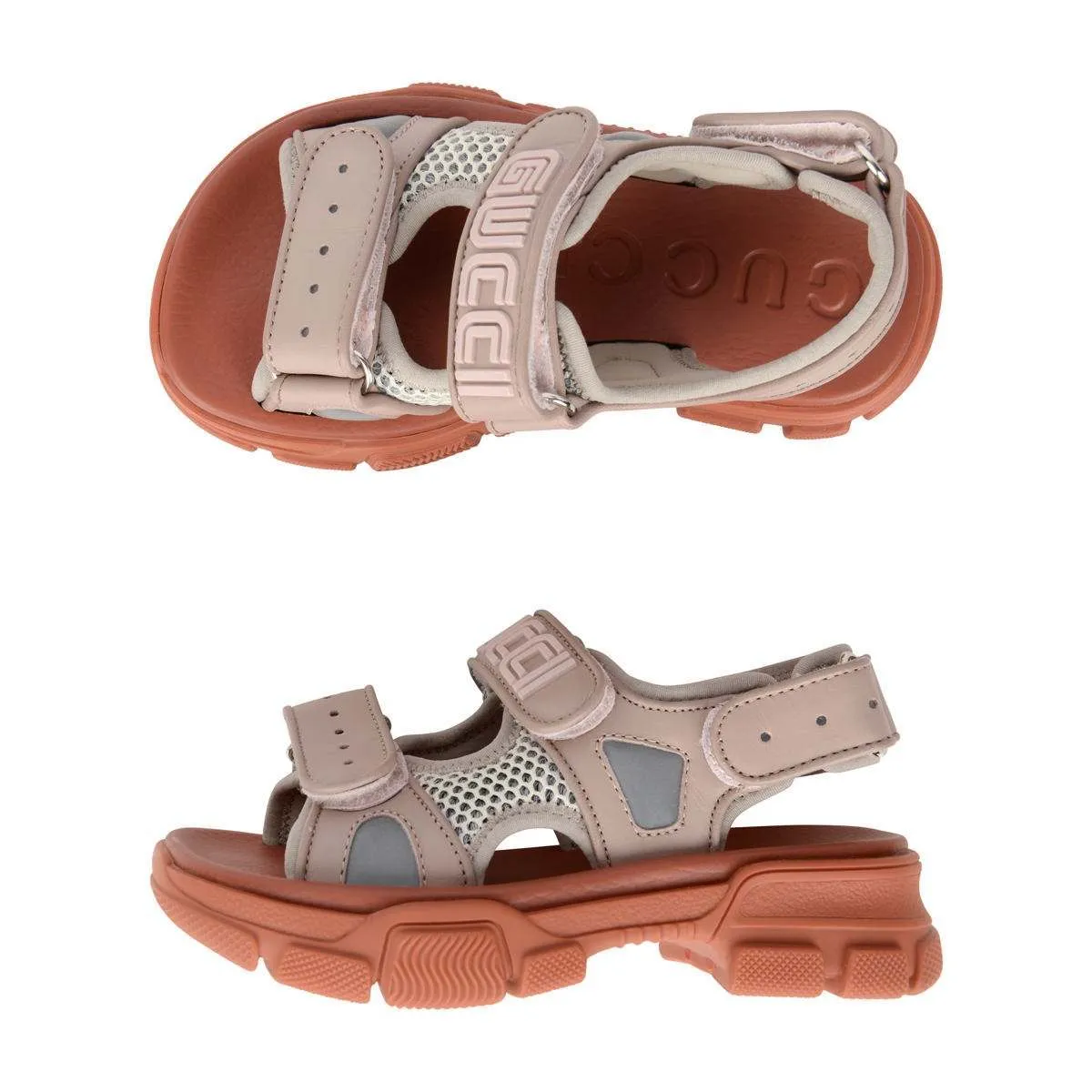 Gucci Girls Sandals - Leather & Mesh Sandals