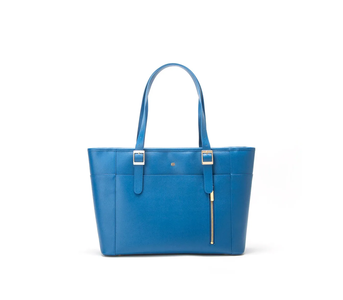 Gunas New York Miley Blue Vegan Leather Laptop Shoulder Bag