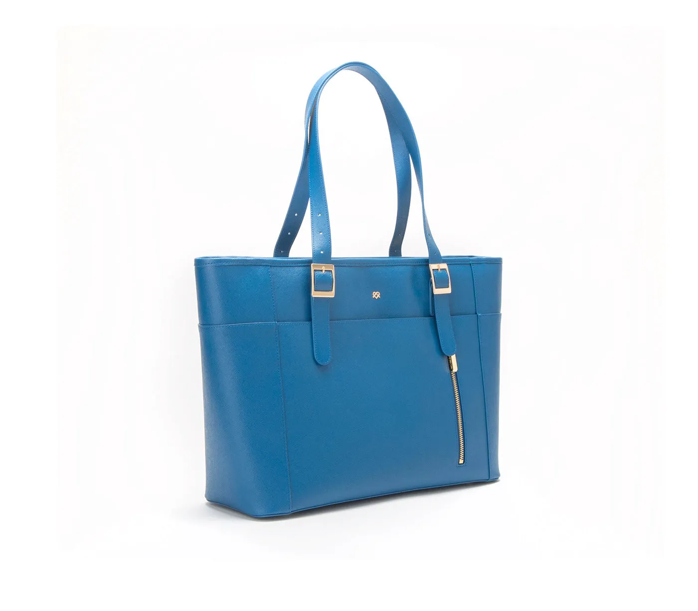 Gunas New York Miley Blue Vegan Leather Laptop Shoulder Bag