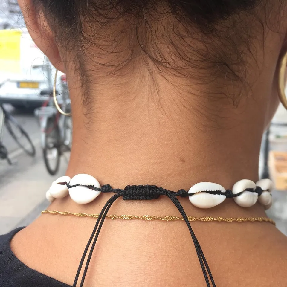 Halskæde, Kauri Musling Choker, justerbar