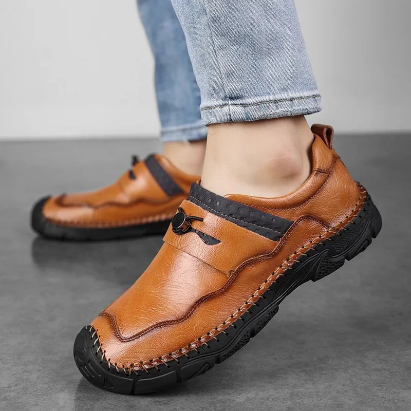 Handmade Men's Casual Shoes Leather Men's Moccasins Loafers Outdoor Men Driving Shoes Non-slip Men's Sneakers Zapatillas Hombre