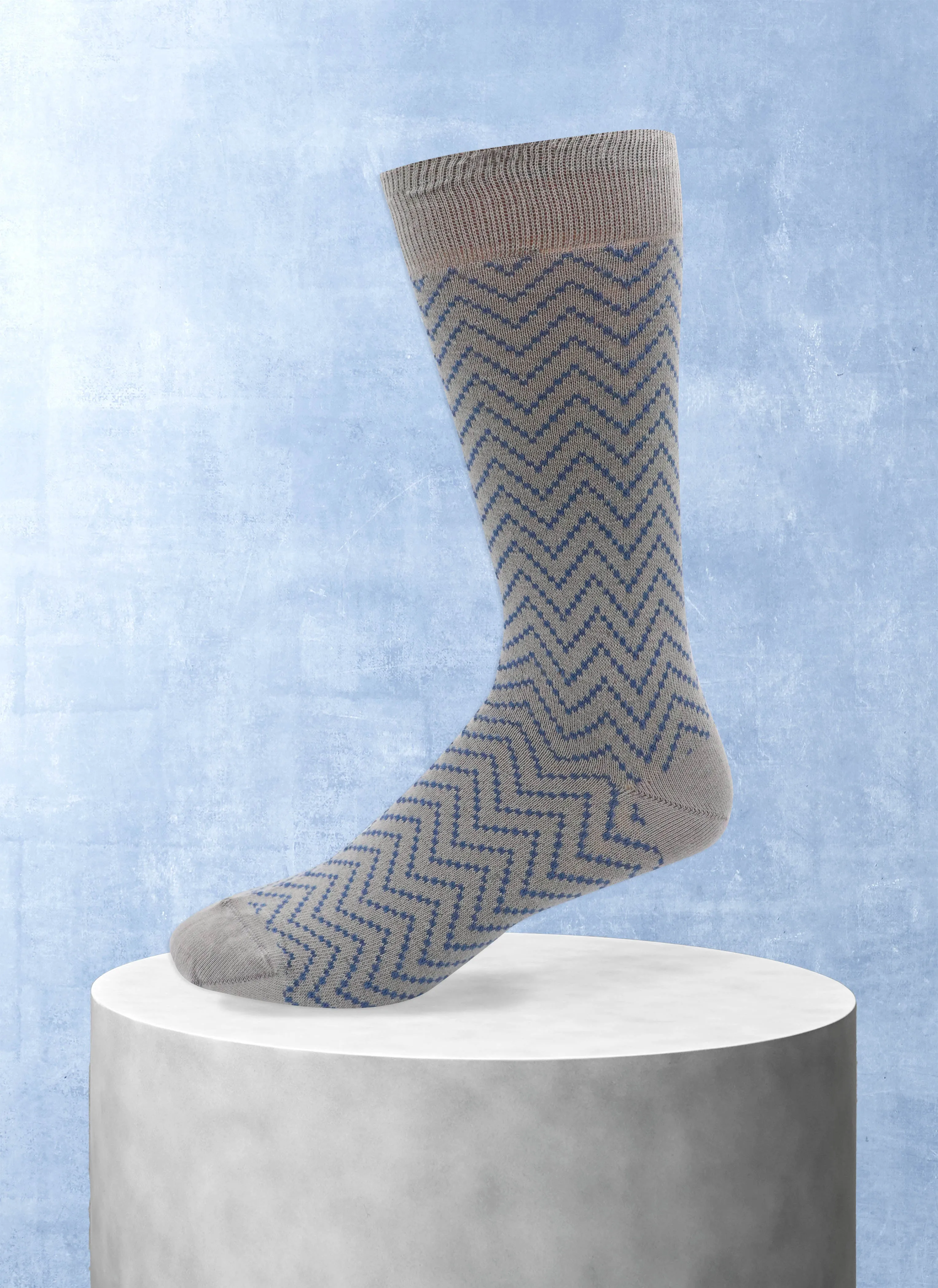 Heathered Chevron Sock in Light Grey