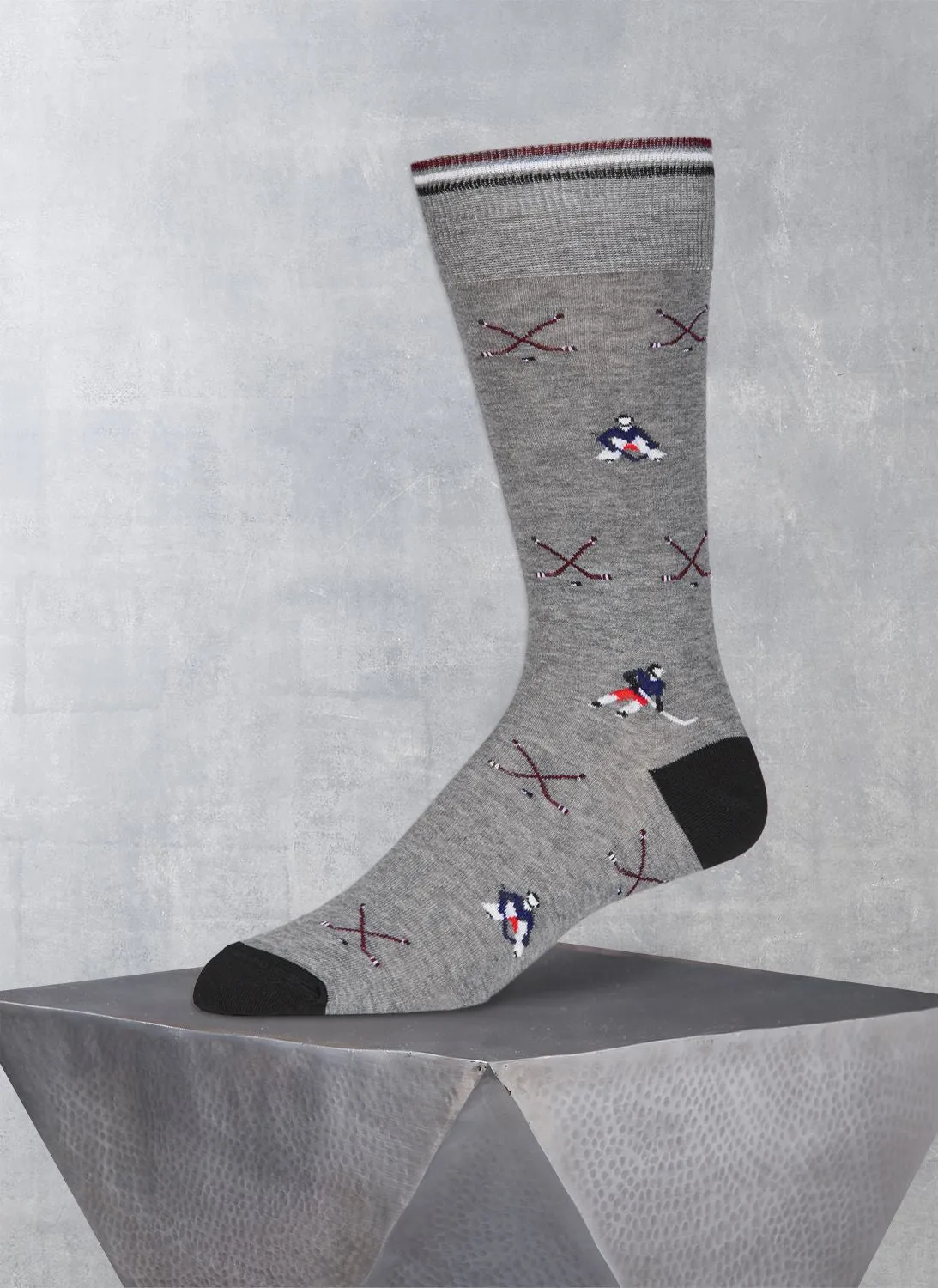 Hockey Player Sock in Grey