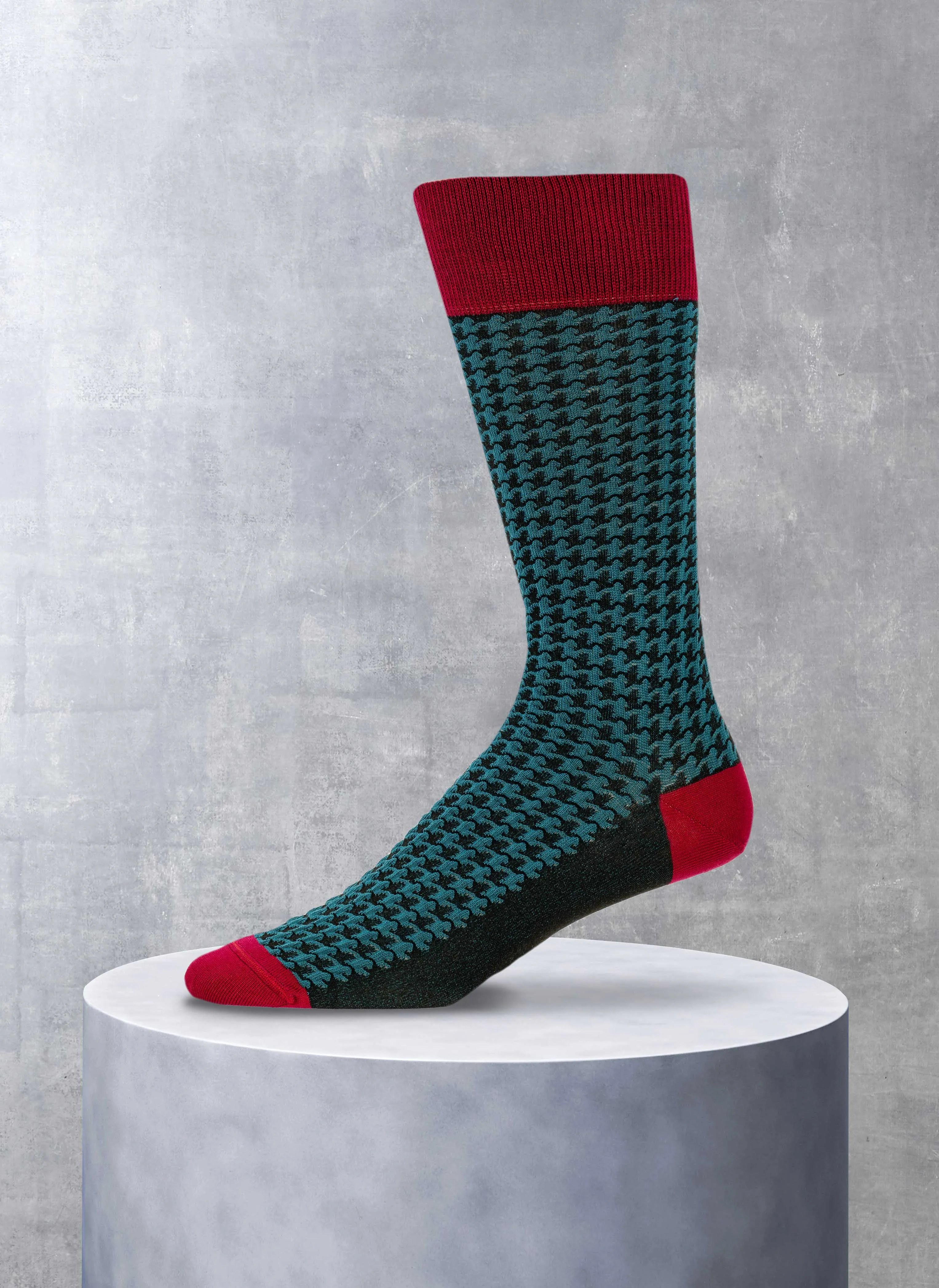 Houndstooth Sock in Teal DIPEDARIUS®