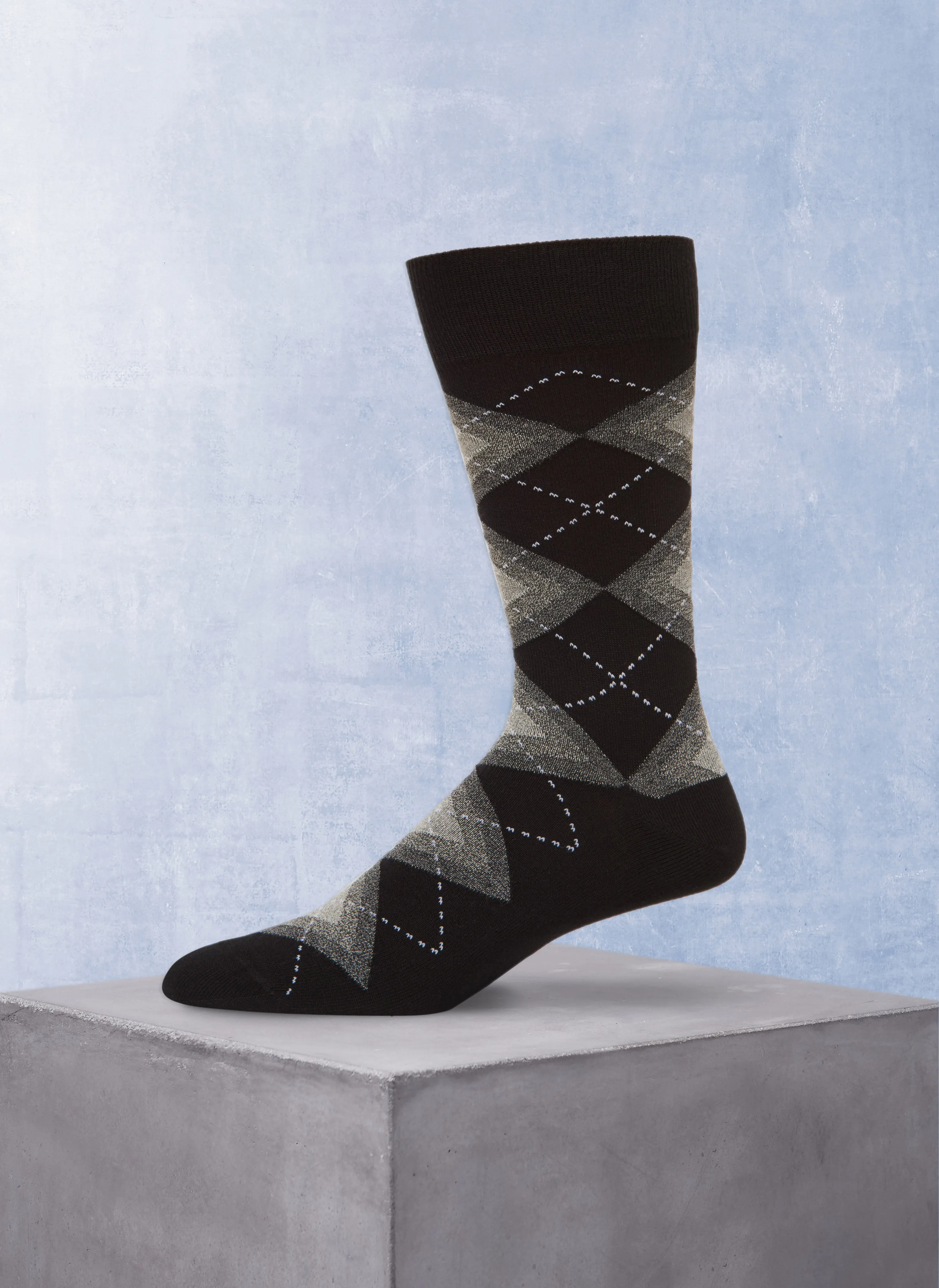 Jaspé Argyle Sock in Heather Black