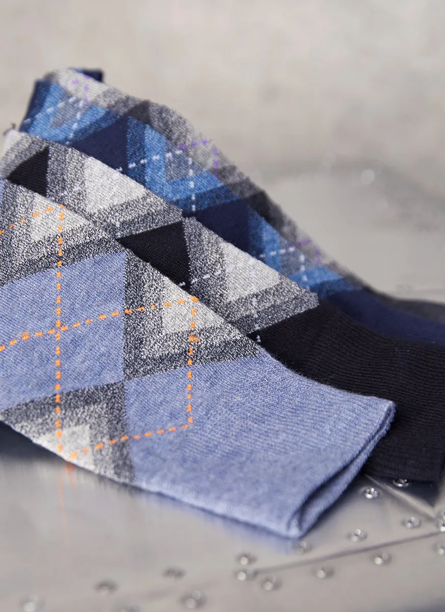 Jaspé Argyle Sock in Navy