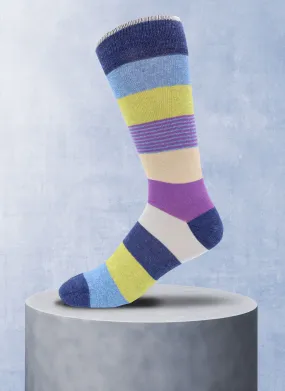 Jaspe Color Block Sock in Navy