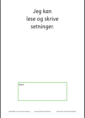 Jeg leser og skriver setninger 1