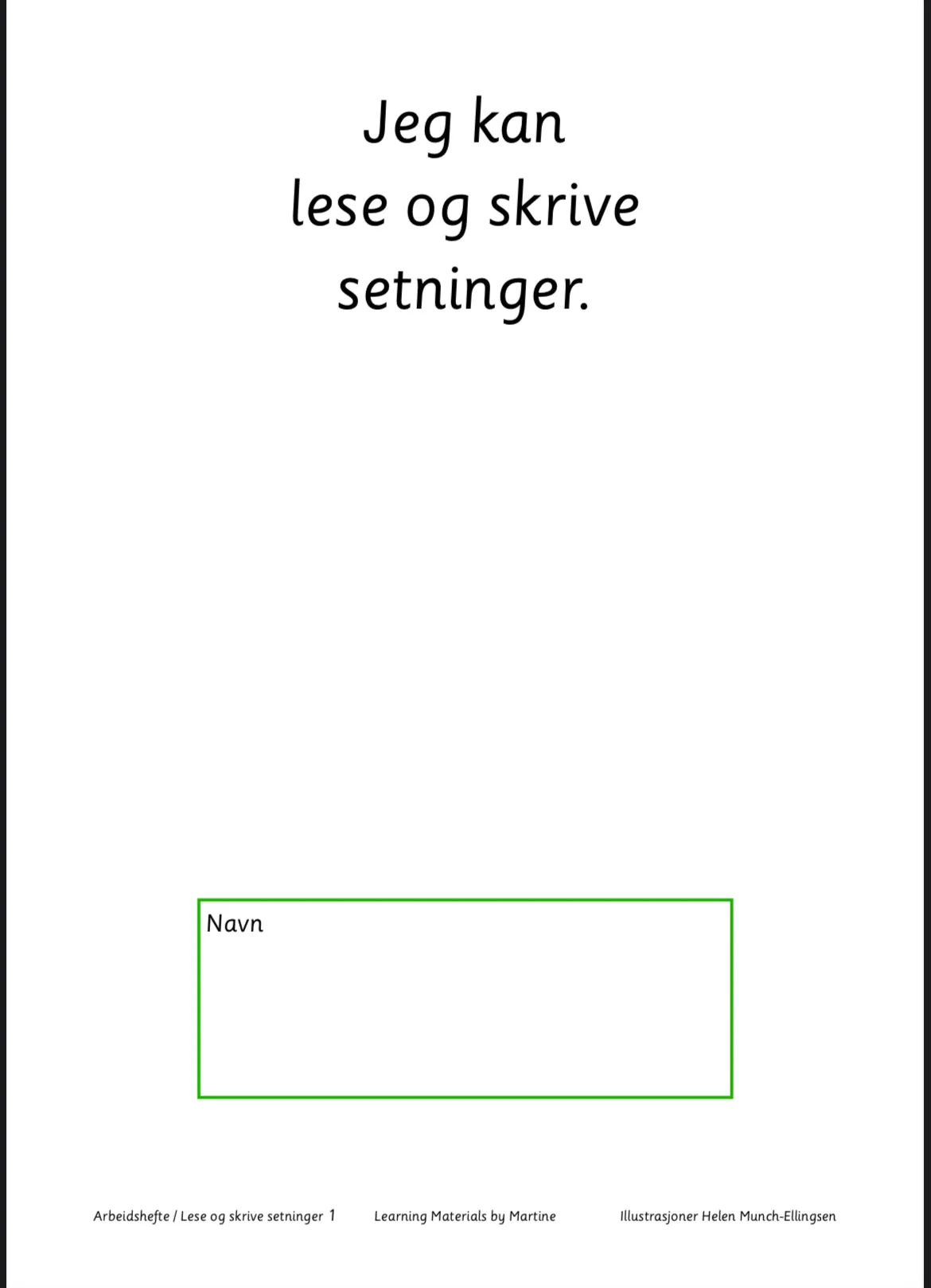 Jeg leser og skriver setninger 1