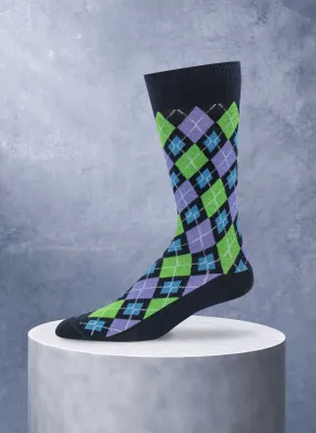 Jester Argyle Sock in Navy