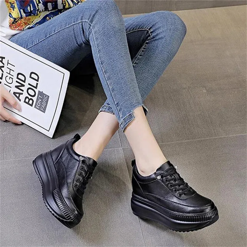 Joskaa 2024 New Black Platform Sneakers For Women's