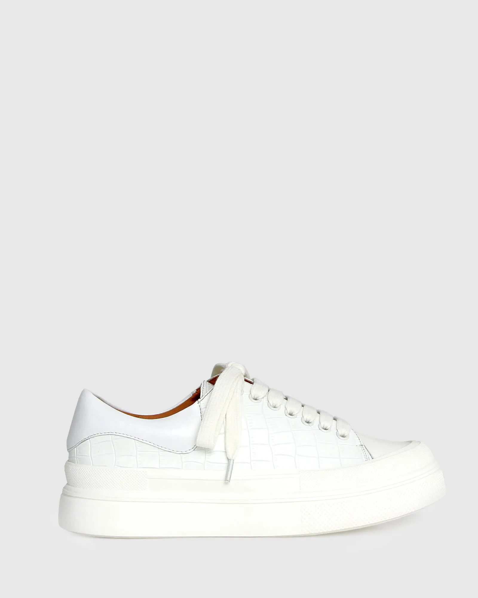 Just A Dream Croc Leather Sneaker - White