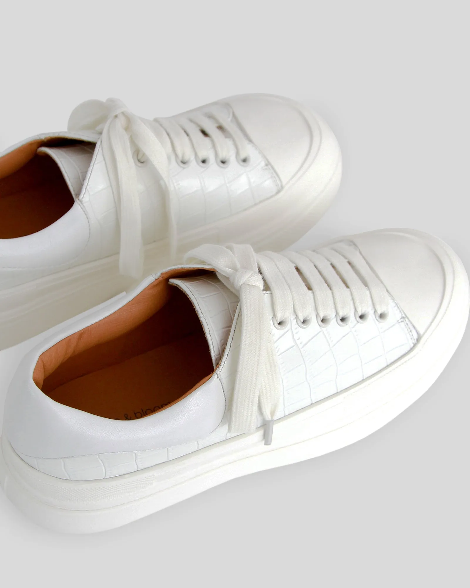 Just A Dream Croc Leather Sneaker - White