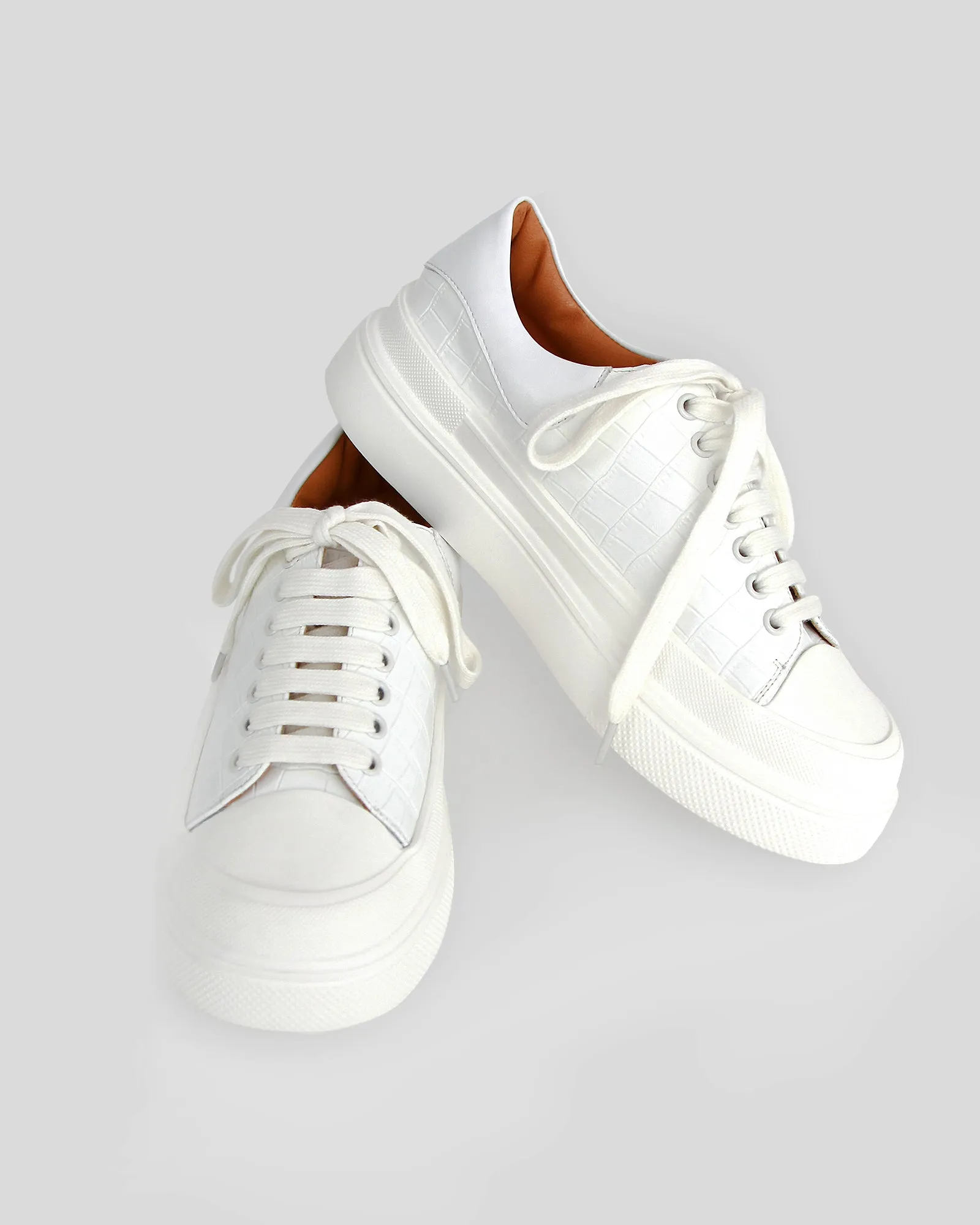 Just A Dream Croc Leather Sneaker - White