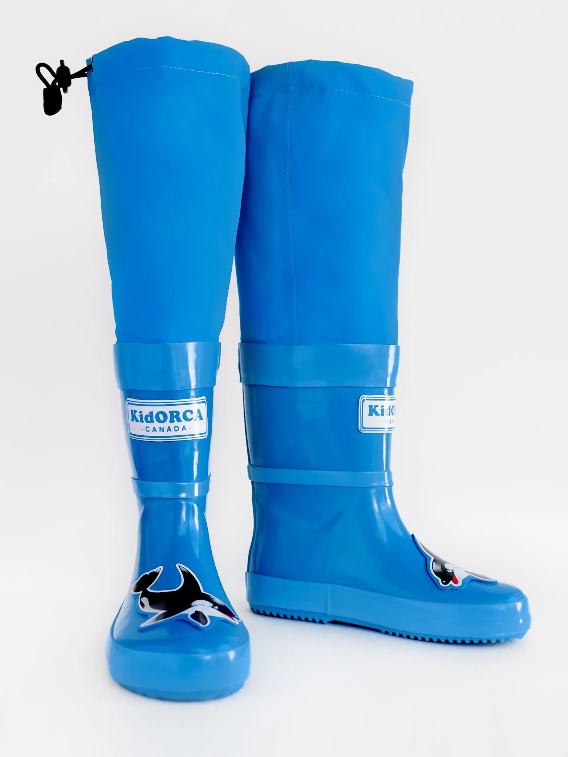 KidORCA Kids Rain Boots with Above Knee Waders _ Blue