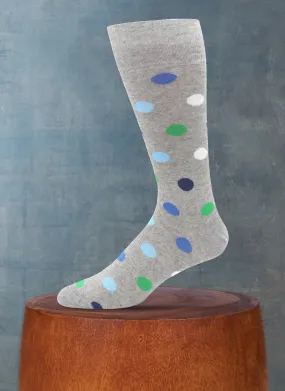 Large Multi Dot Sock in Grey Mélange