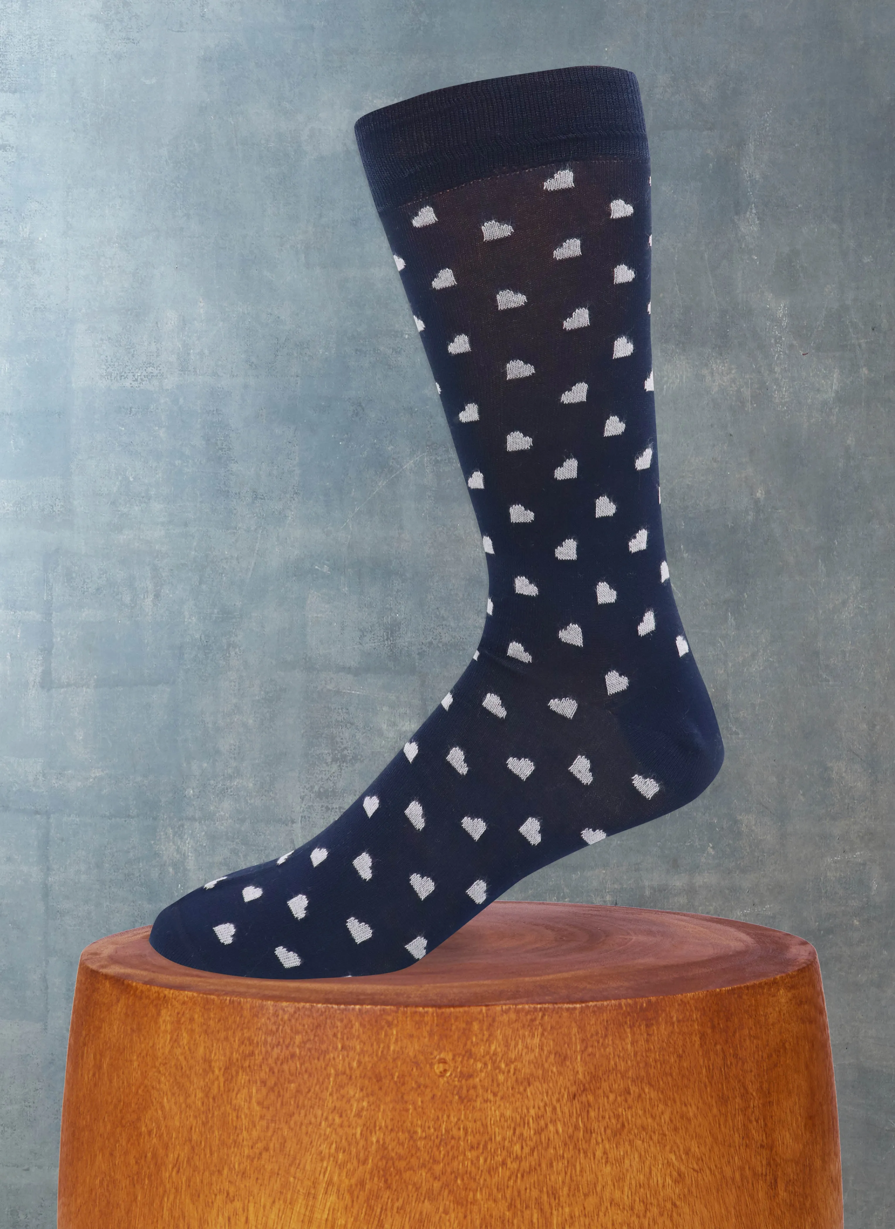 Love Heart Sock in Navy