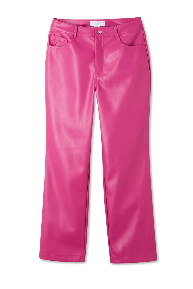 Magenta Vegan Leather Trouser