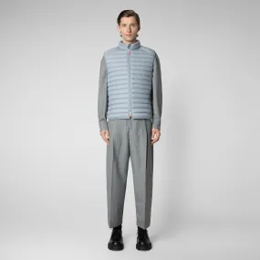 Man's quilted gilet Adam in rain grey