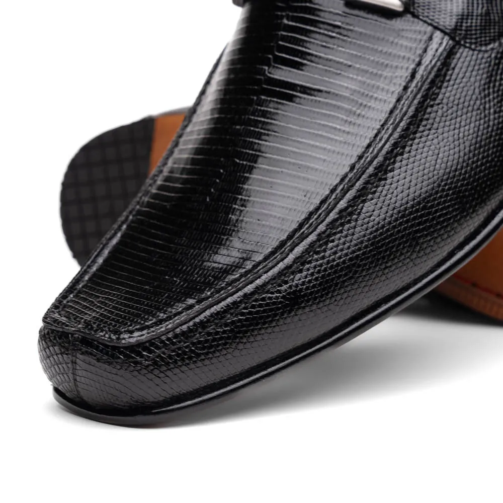 Marco Di Milano Fabro Black Lizard Loafers