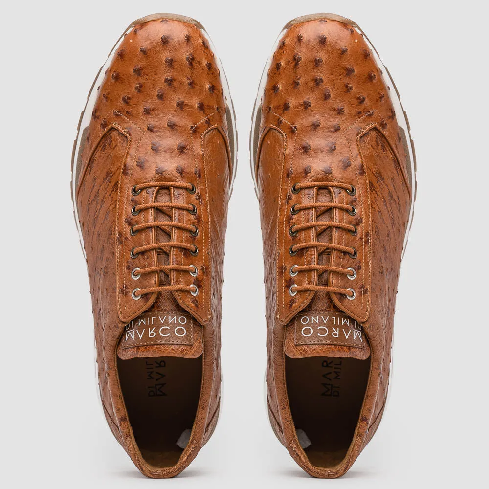 Marco Di Milano SCANNO Ostrich Antique Cognac Fashion Sneakers