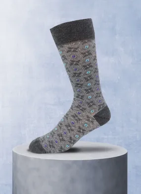 Medallion Swirl Sock in Charcoal