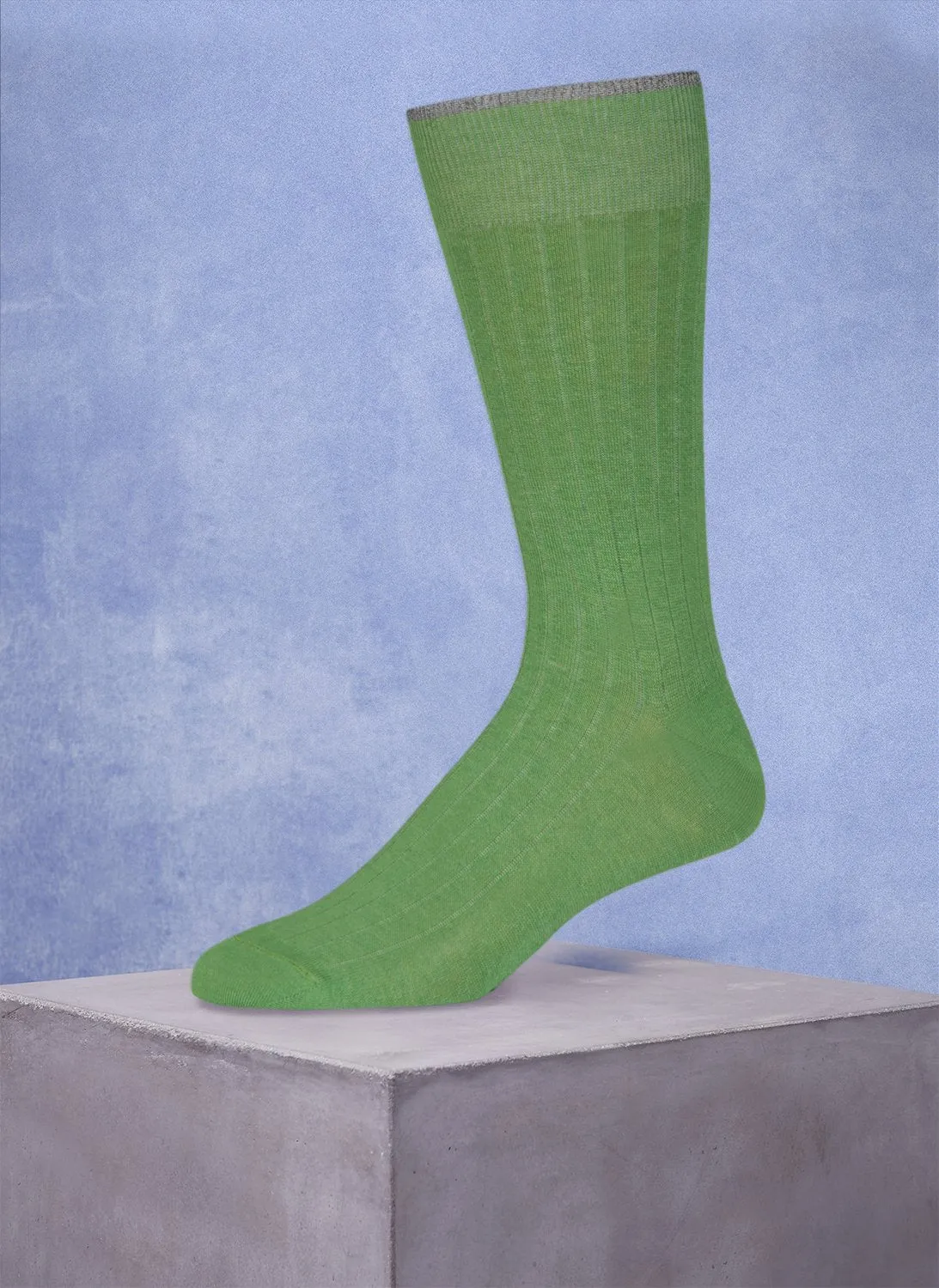 Mercerized Cotton Sock in Heather Green