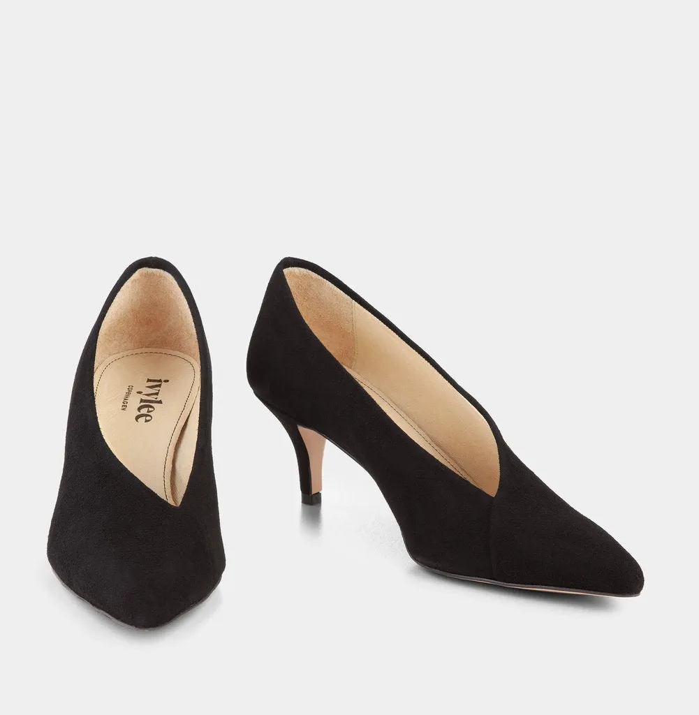 Mia Black Suede Pumps