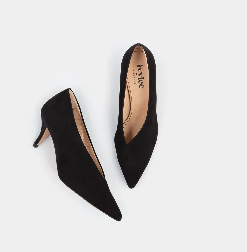 Mia Black Suede Pumps