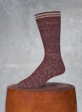 Mélange Retro Cuff Sock in Bordeaux