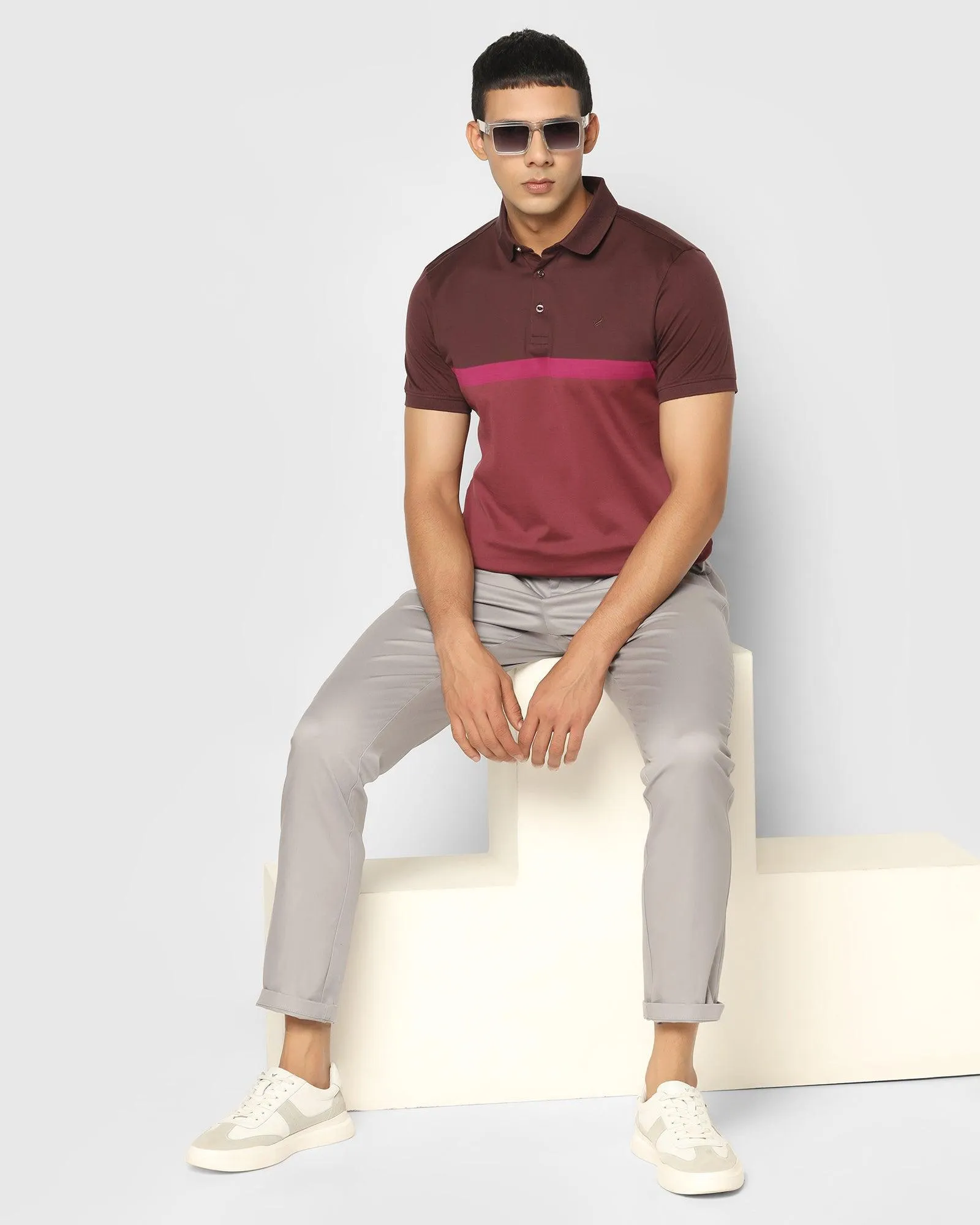 Nxt Casual Grey Solid Khakis - Cygnus Pl