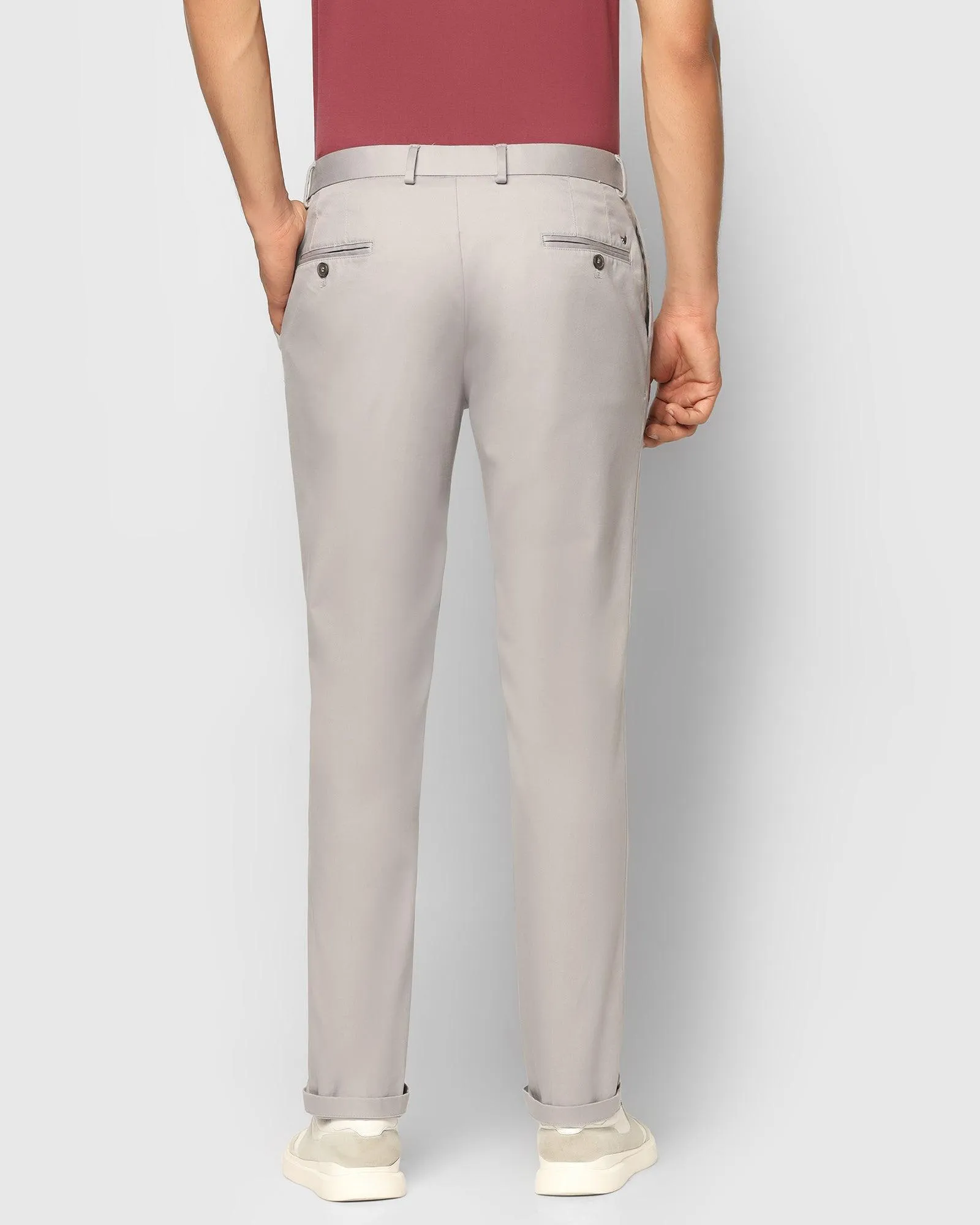 Nxt Casual Grey Solid Khakis - Cygnus Pl