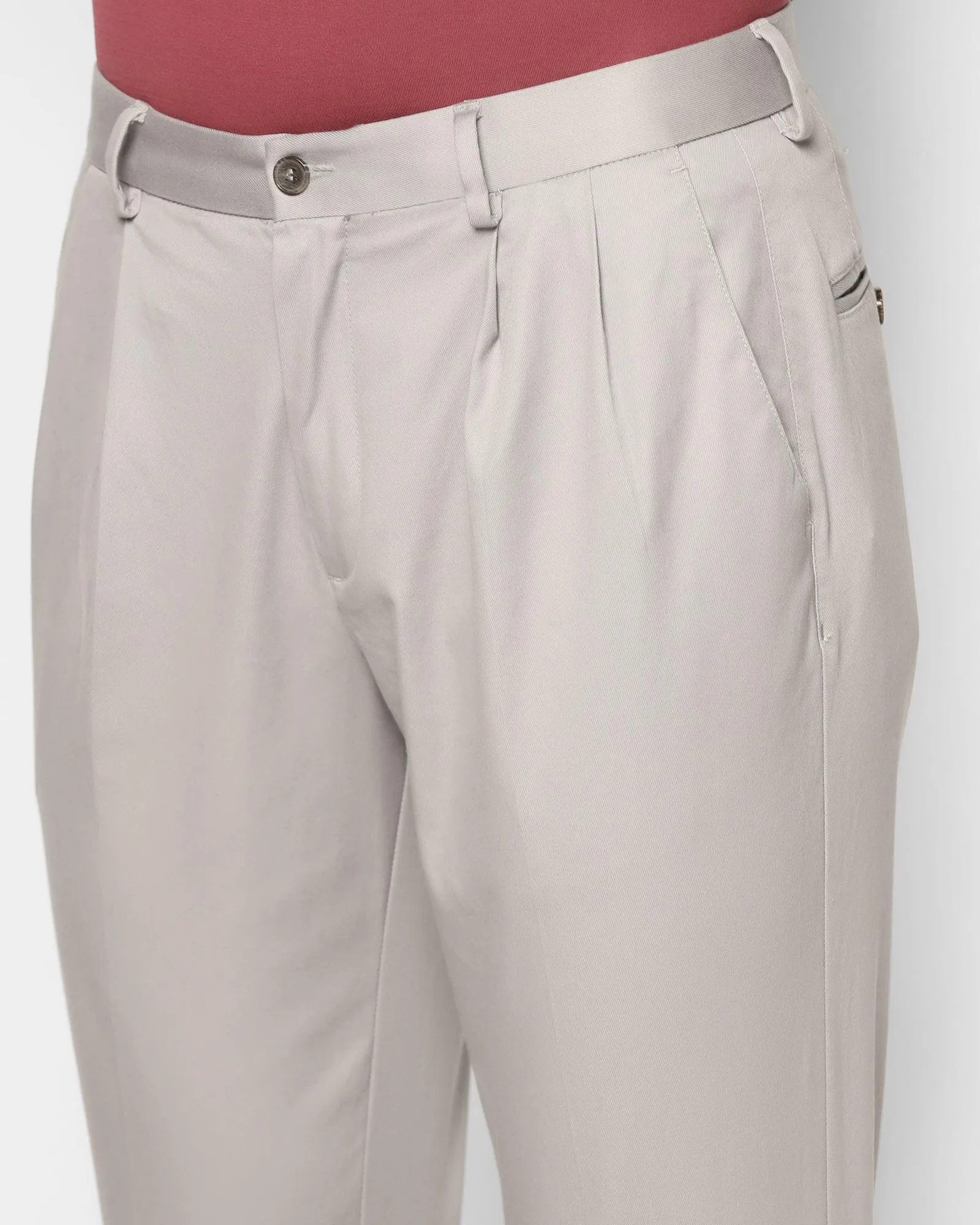 Nxt Casual Grey Solid Khakis - Cygnus Pl