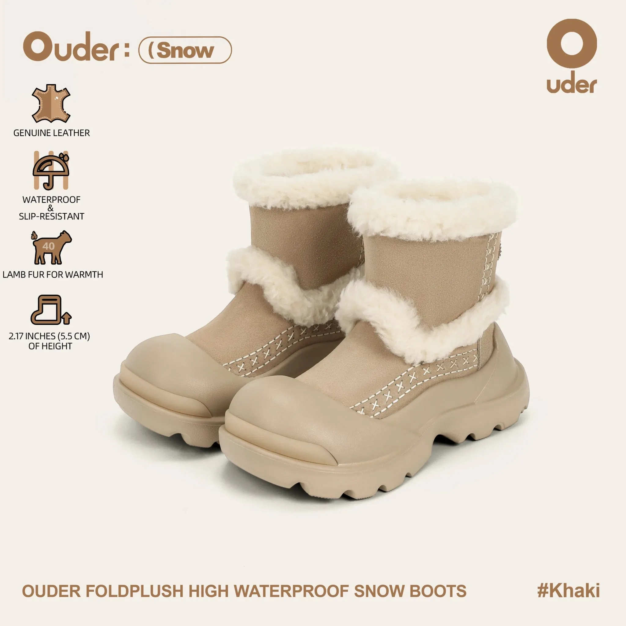 Ouder FoldPlush High Waterproof Snow Boots