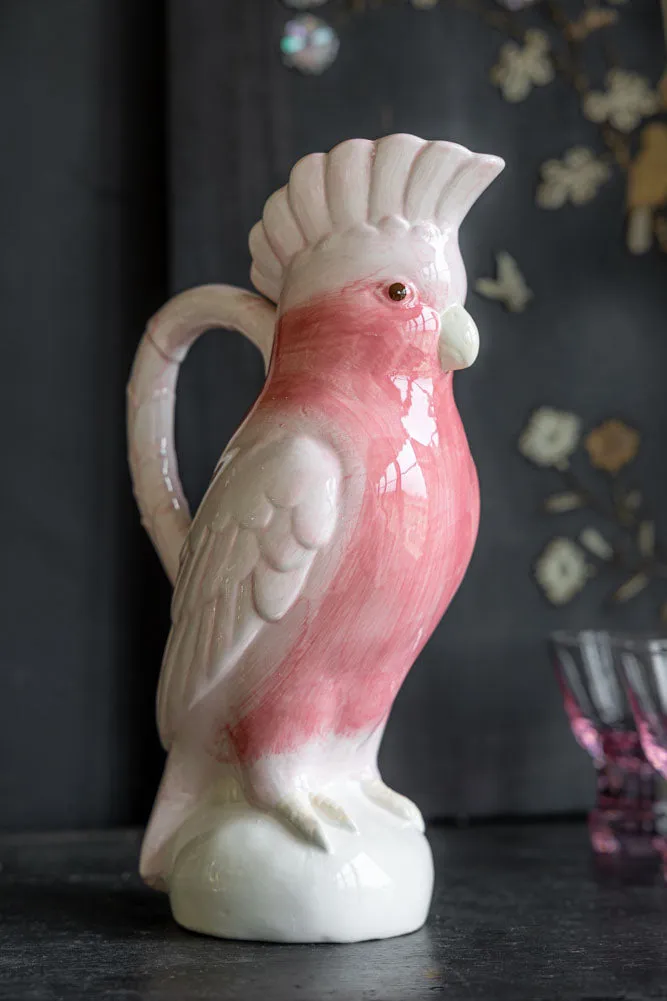 Pink Cockatoo Carafe Jug