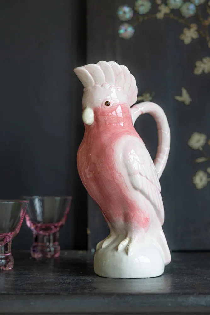 Pink Cockatoo Carafe Jug