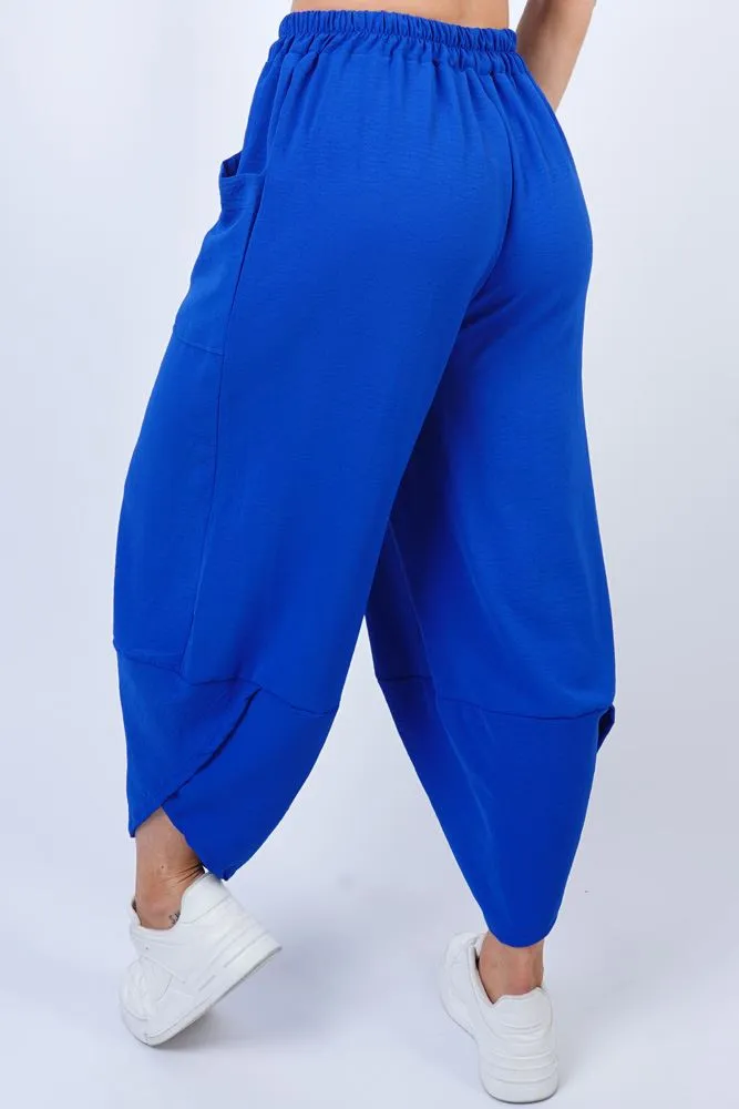 Plain Panelled Pockets Jogging Bottom