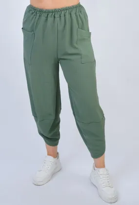 Plain Panelled Pockets Jogging Bottom