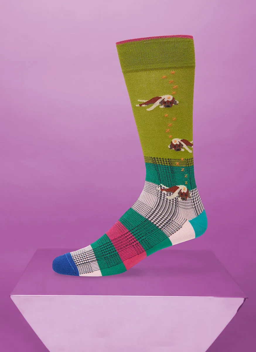 "Let Sleeping Dogs Lie" Sock in Green