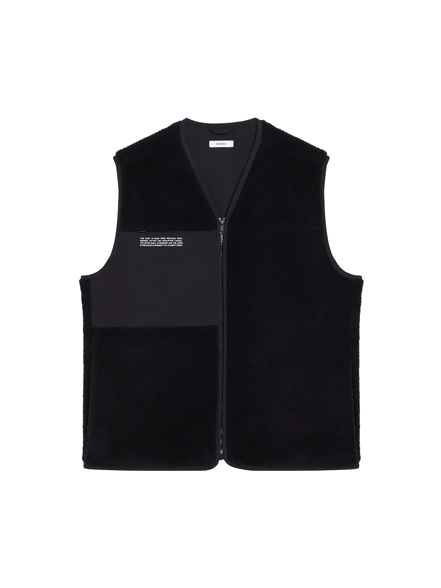 Recycled Wool Fleece Gilet—black